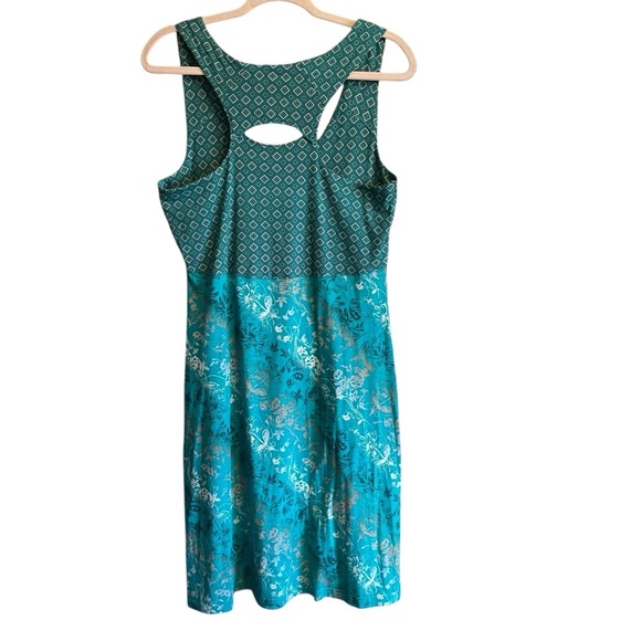 Alpine Design Teal Patterned Sleeveless Dress-Two Patterns-keyhole in back.Large - Picture 2 of 10